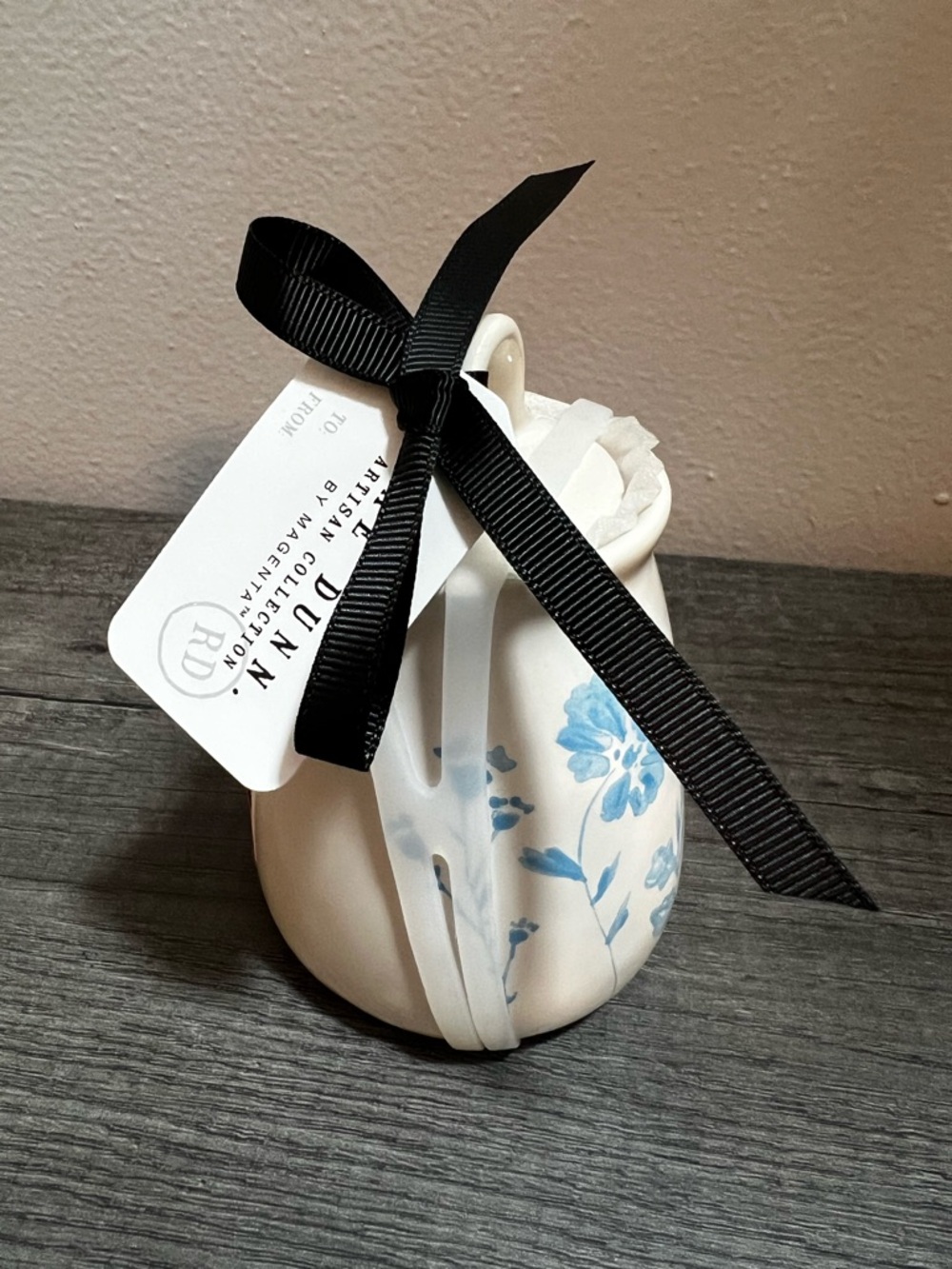 Rae Dunn White Sugar Canister with Blue Floral Motif - Picture 3 of 4